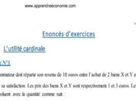exercices corrigés sur l'utilité cardinale [PDF]