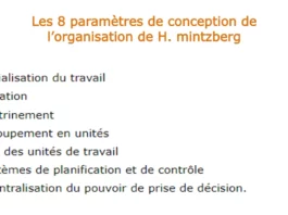 Les 8 paramètres de conception de l’organisation de H. mintzberg